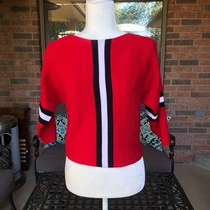 Say What ? Ribbed Crop Sweater Top XS